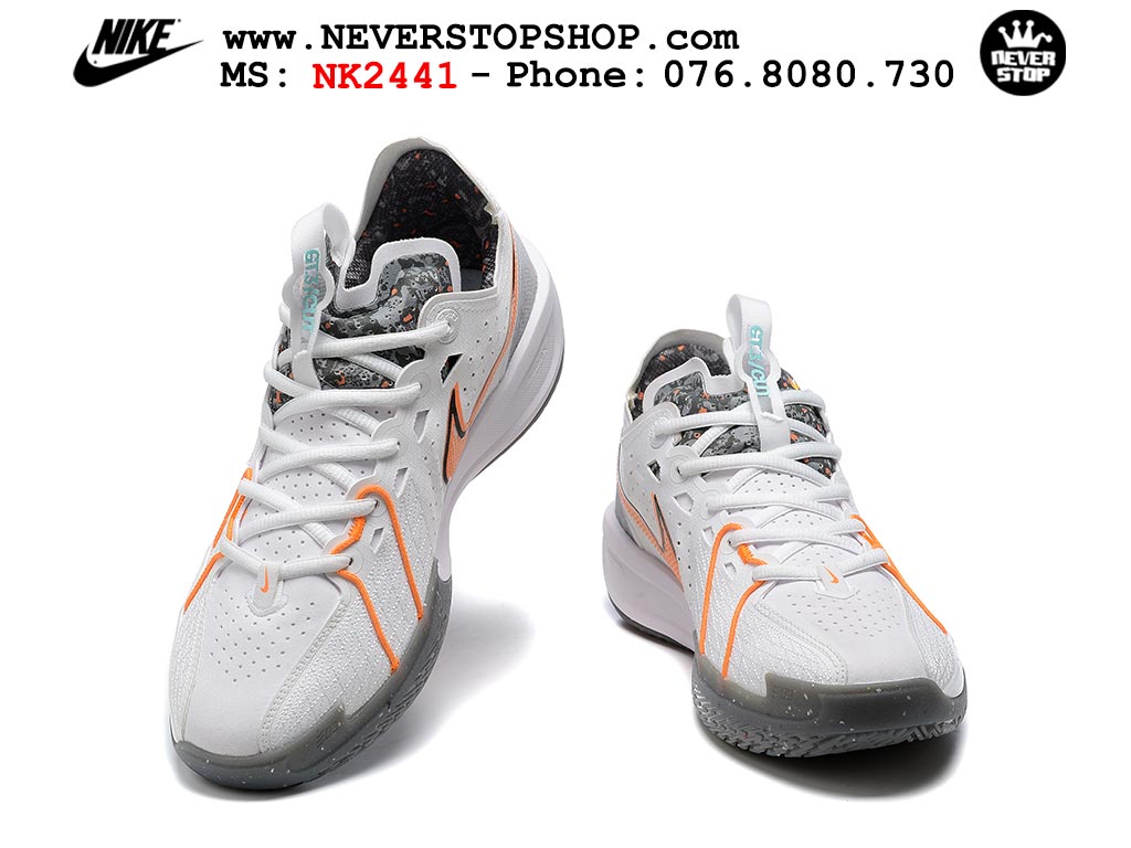 Giày bóng rổ outdoor Nike Zoom GT Cut 3 Trắng Xám hàng đẹp siêu cấp replica 1:1 giá rẻ tại NeverStop Sneaker Shop Hồ Chí Minh