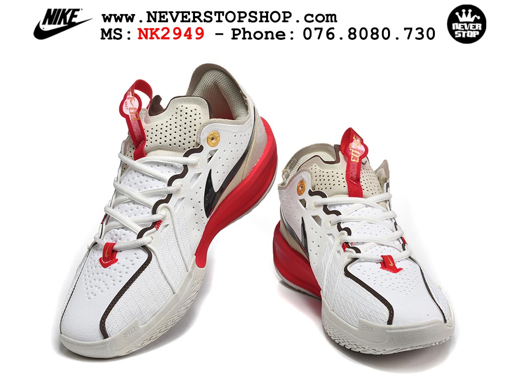 Giày bóng rổ outdoor Nike Zoom GT Cut 3 Trắng Đỏ hàng đẹp siêu cấp replica 1:1 giá rẻ tại NeverStop Sneaker Shop Hồ Chí Minh