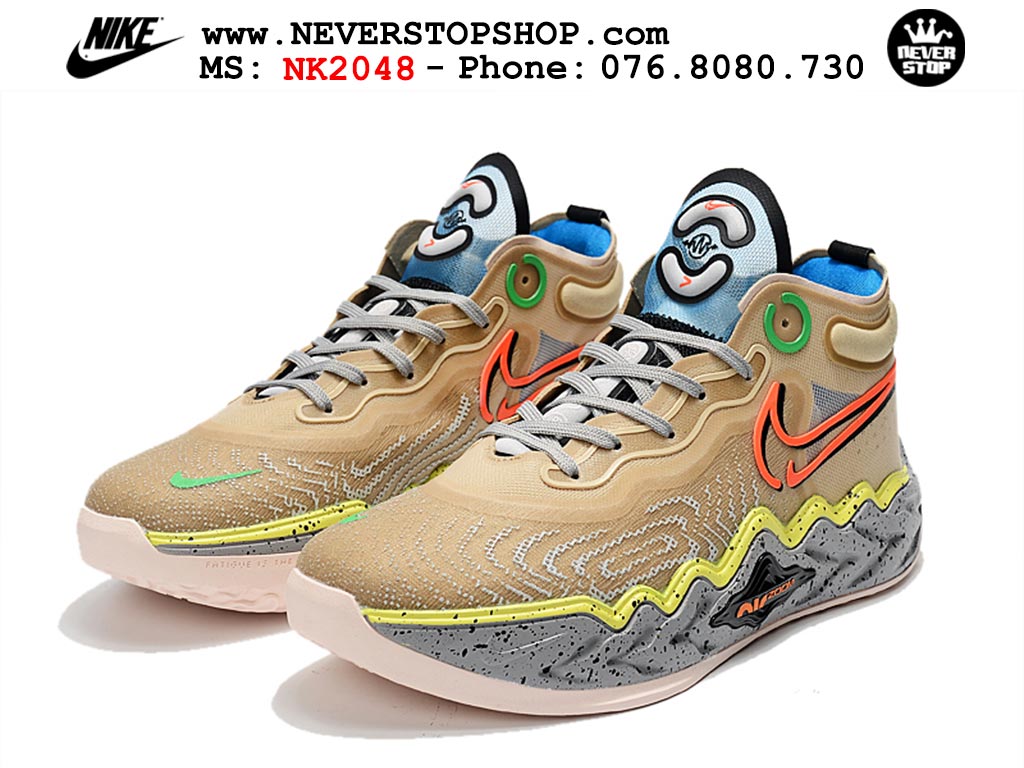 Giày Nike Zoom GT Run Nâu Xám bóng rổ nam hàng đẹp replica sfake giá rẻ tại NeverStop Sneaker Shop Ho Chi Minh