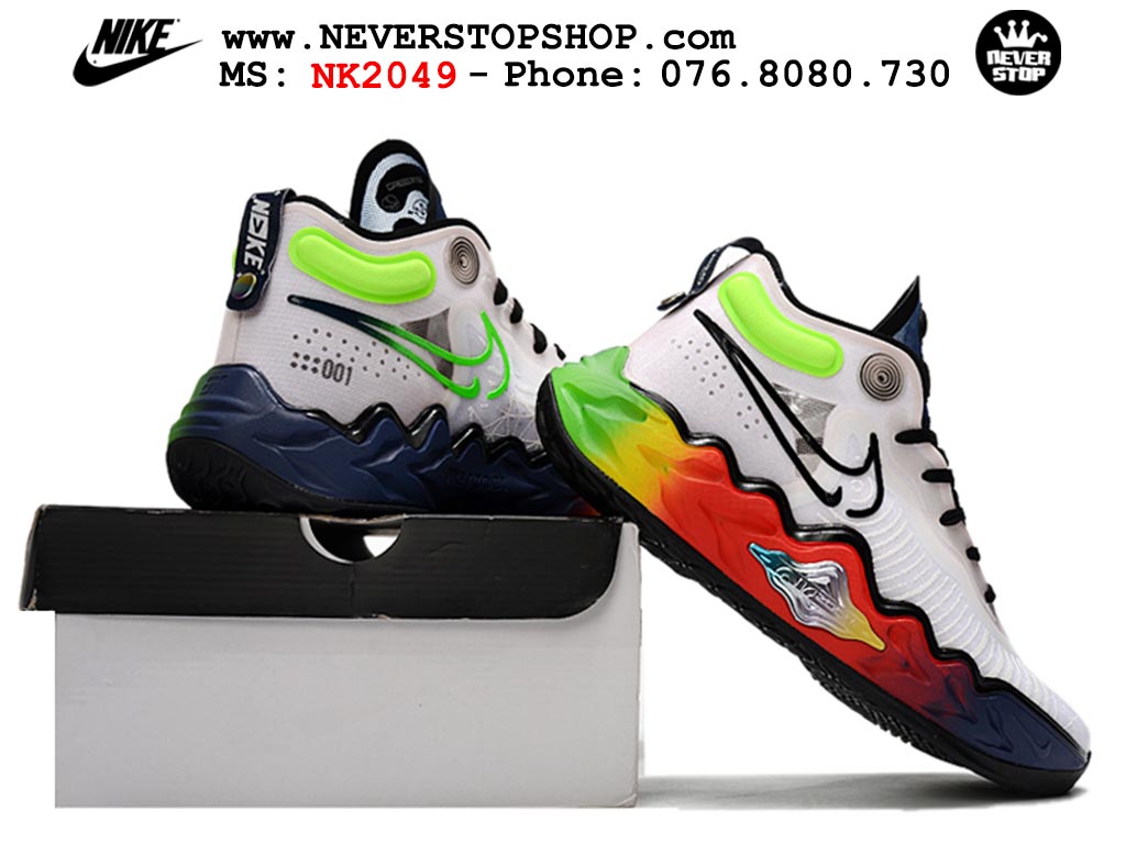 Giày Nike Zoom GT Run Trắng Xanh bóng rổ nam hàng đẹp replica sfake giá rẻ tại NeverStop Sneaker Shop Ho Chi Minh