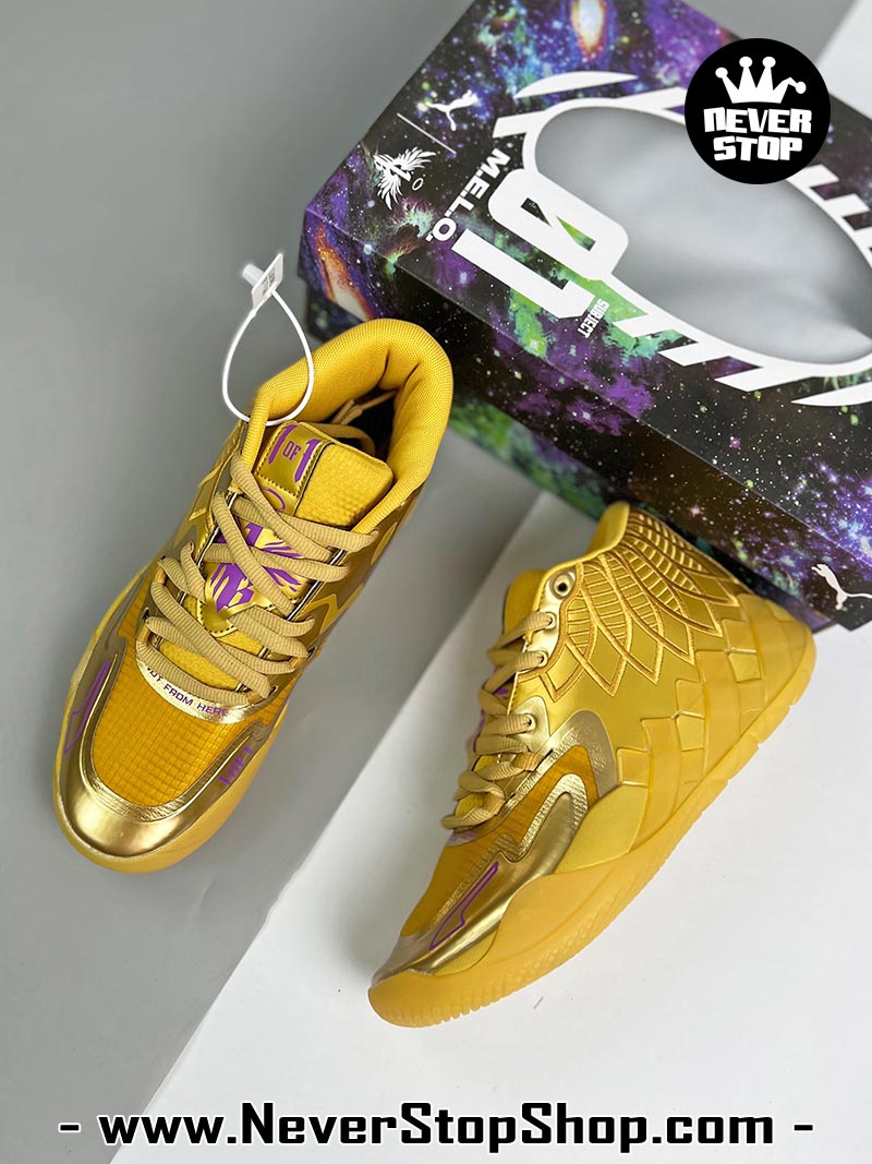 Giày bóng rổ Puma MB 01 Vàng Tím nam nữ hàng đẹp sfake replica 1:1 như chính hãng real giá rẻ tại NeverStop Sneaker Shop HCM
