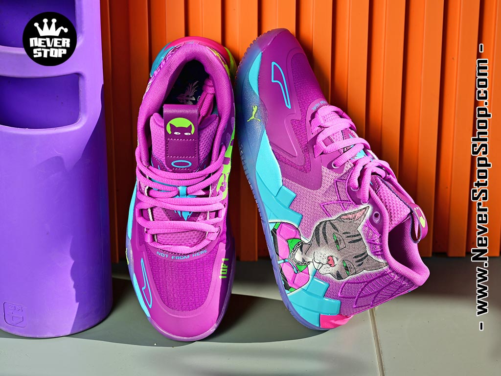Giày bóng rổ Puma MB 01 Tím Xanh Dương nam nữ hàng đẹp sfake replica 1:1 như chính hãng real giá rẻ tại NeverStop Sneaker Shop HCM