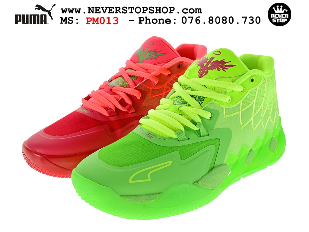 Giày bóng rổ Puma MB 01 Đỏ Xanh Lá nam nữ hàng đẹp sfake replica 1:1 như chính hãng real giá rẻ tại NeverStop Sneaker Shop HCM