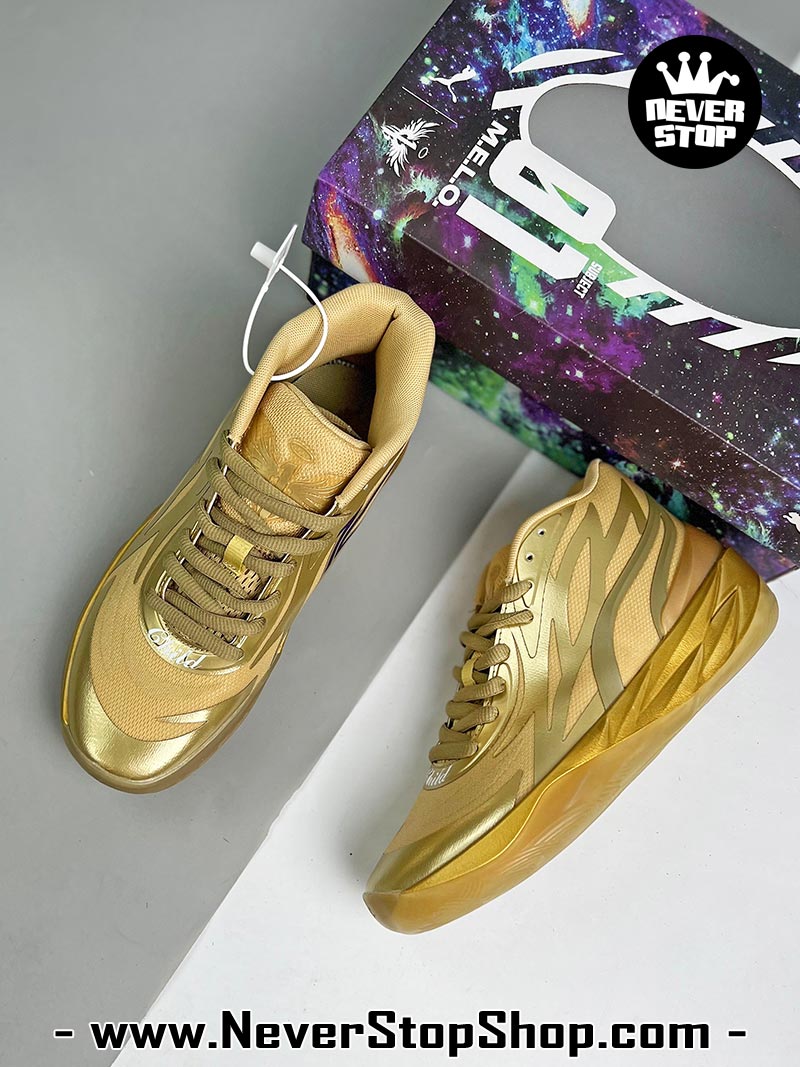 Giày bóng rổ Puma MB 02 Vàng nam nữ hàng đẹp sfake rep 1:1 như chính hãng real giá rẻ tại NeverStop Sneaker Shop HCM