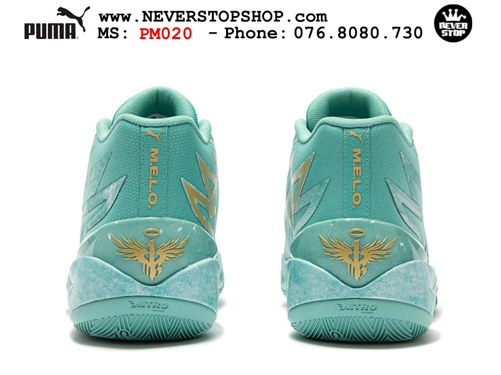 Giày bóng rổ Puma MB 02 Xanh Vàng nam nữ hàng đẹp sfake rep 1:1 như chính hãng real giá rẻ tại NeverStop Sneaker Shop HCM