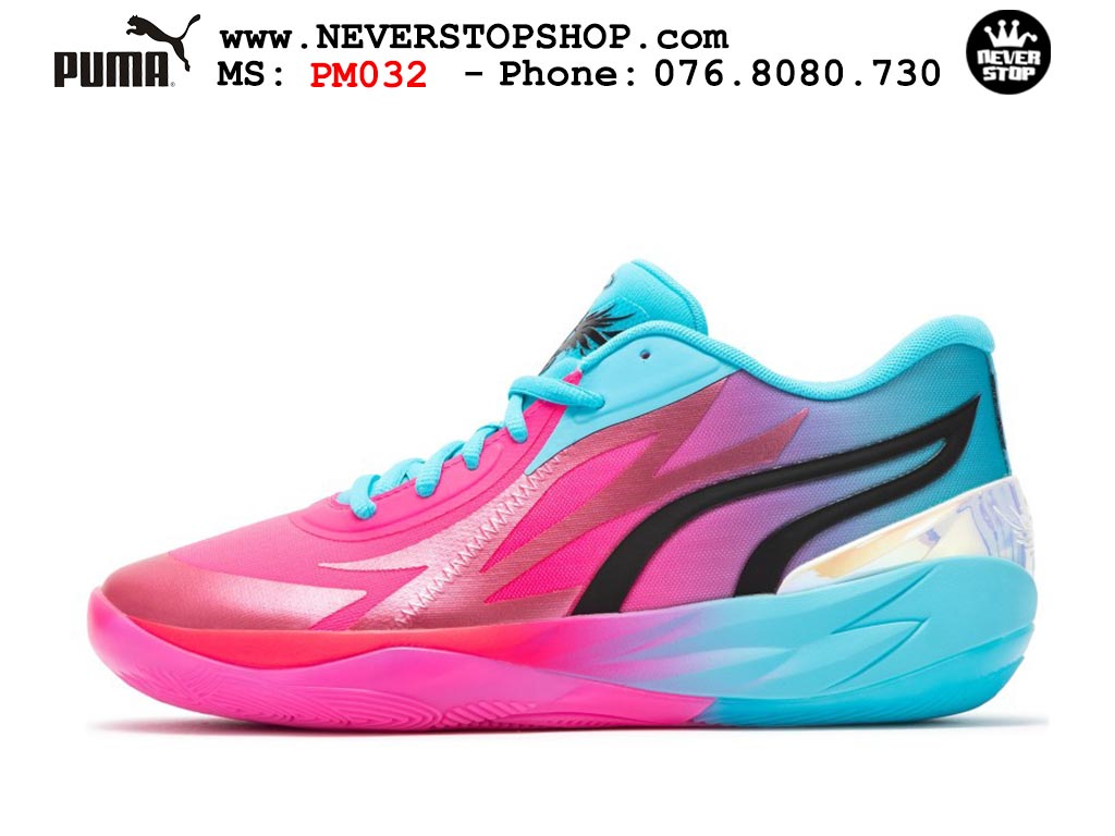 Giày bóng rổ Puma MB 02 Hồng Xanh Dương nam nữ hàng đẹp sfake rep 1:1 như chính hãng real giá rẻ tại NeverStop Sneaker Shop HCM