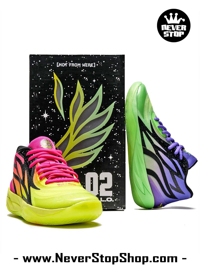 Giày bóng rổ Puma MB 02 Vàng Xanh Hồng Tím nam nữ hàng đẹp sfake rep 1:1 như chính hãng real giá rẻ tại NeverStop Sneaker Shop HCM