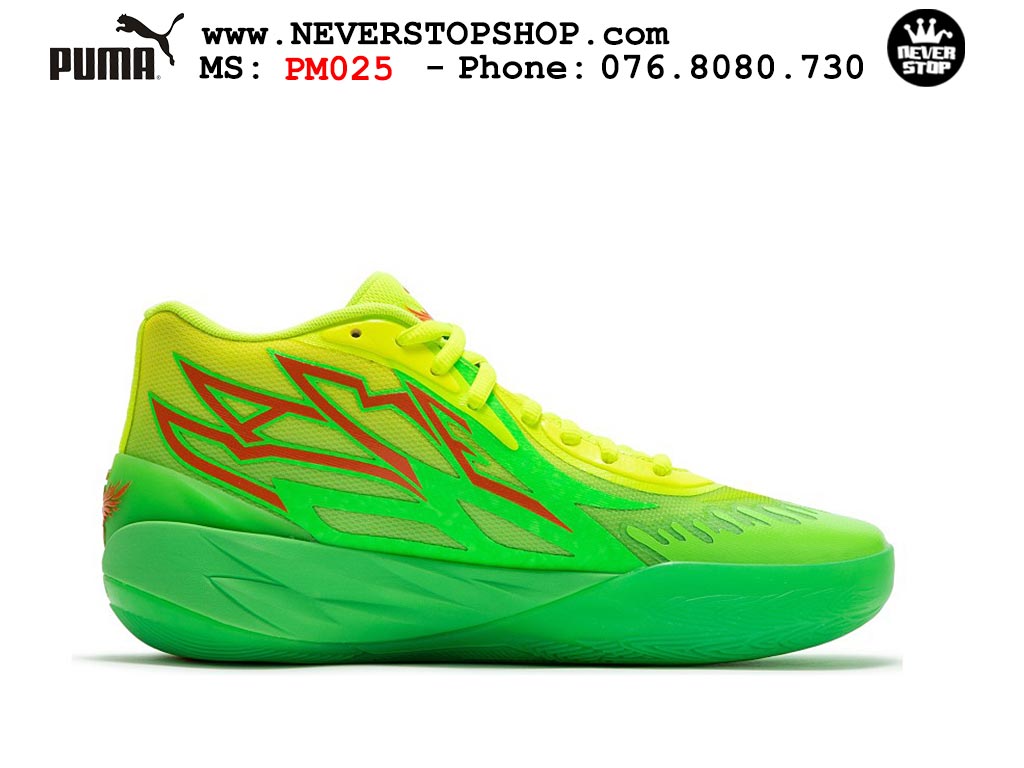 Giày bóng rổ Puma MB 02 Vàng Xanh Lá nam nữ hàng đẹp sfake rep 1:1 như chính hãng real giá rẻ tại NeverStop Sneaker Shop HCM