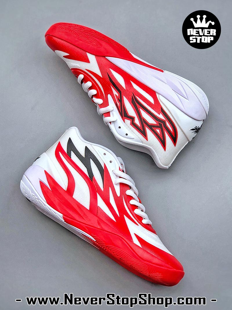 Giày bóng rổ Puma MB 02 Trắng Đỏ nam nữ hàng đẹp sfake rep 1:1 như chính hãng real giá rẻ tại NeverStop Sneaker Shop HCM
