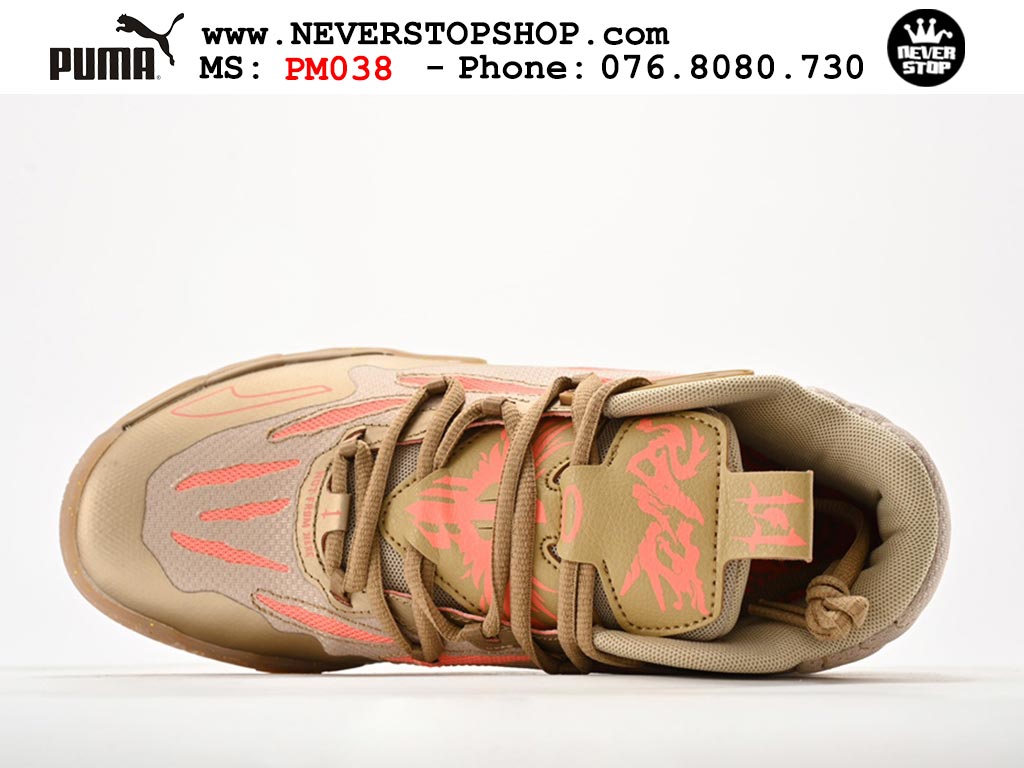 Giày bóng rổ Puma MB 03 Nâu Hồng nam nữ hàng đẹp sfake rep 1:1 như chính hãng real giá rẻ tại NeverStop Sneaker Shop HCM