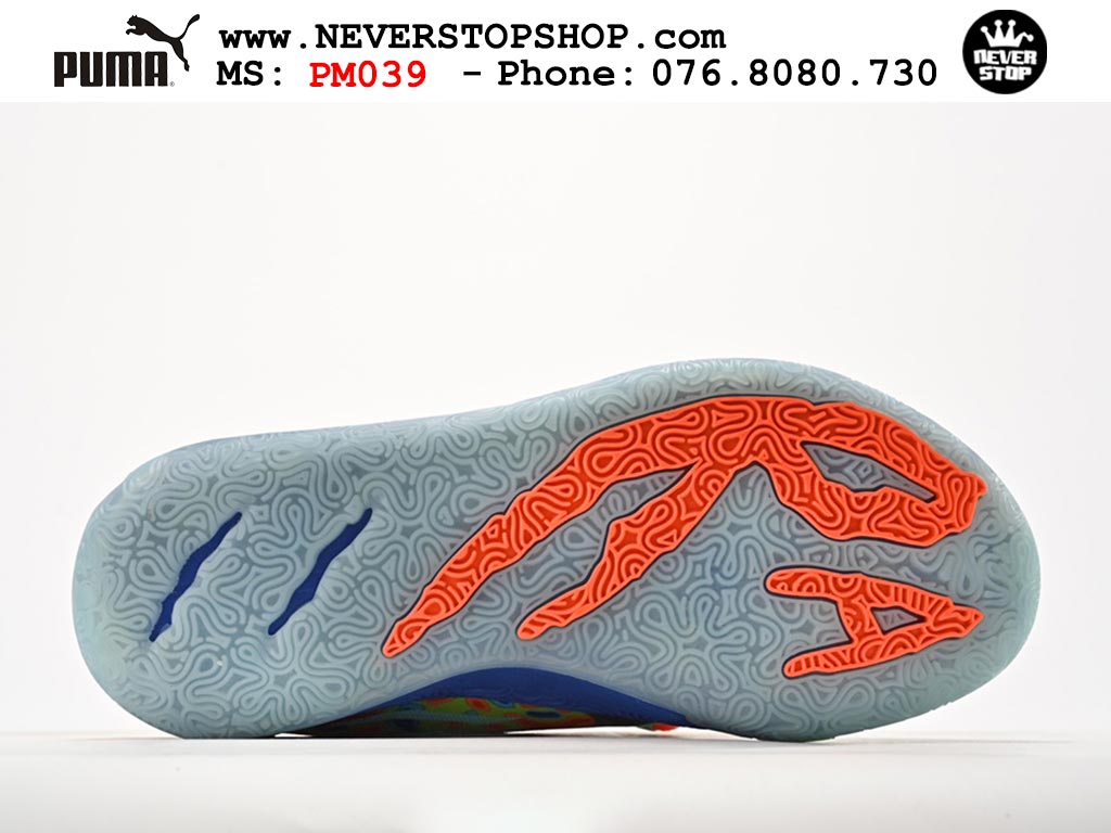 Giày bóng rổ Puma MB 03 Cam Xanh Dương nam nữ hàng đẹp sfake rep 1:1 như chính hãng real giá rẻ tại NeverStop Sneaker Shop HCM