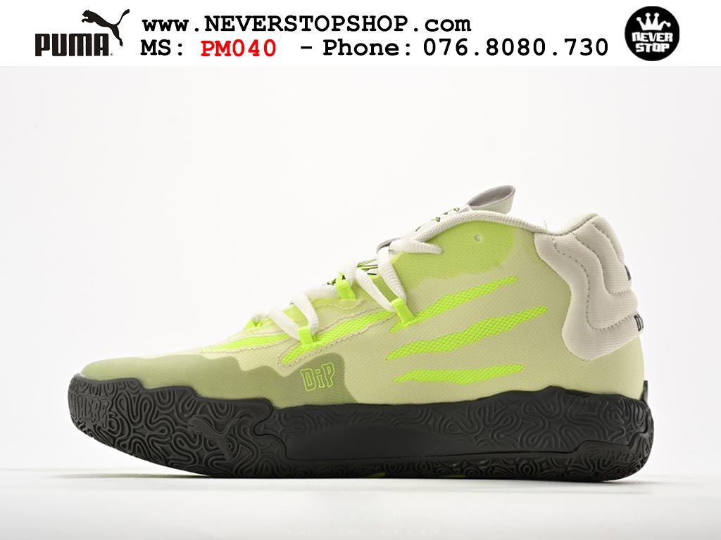 Giày bóng rổ Puma MB 03 Xanh Lá Trắng nam nữ hàng đẹp sfake rep 1:1 như chính hãng real giá rẻ tại NeverStop Sneaker Shop HCM