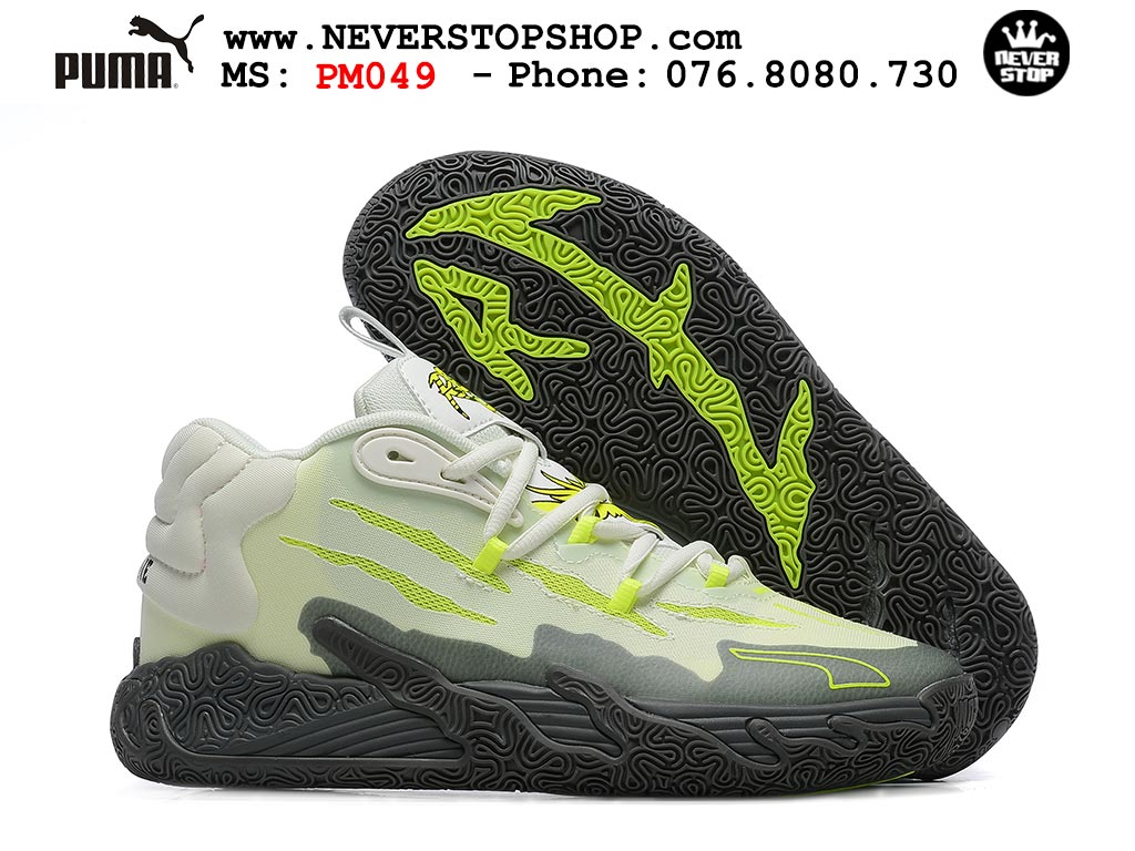 Giày bóng rổ Puma MB 03 Xanh Lá Xám nam nữ hàng đẹp like auth rep 1:1 như chính hãng real giá rẻ tại NeverStop Sneaker Shop HCM
