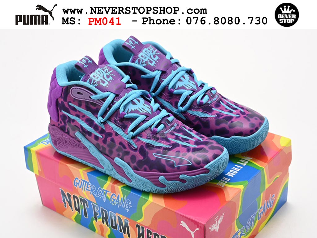 Giày bóng rổ Puma MB 03 Tím Xanh Dương nam nữ hàng đẹp sfake rep 1:1 như chính hãng real giá rẻ tại NeverStop Sneaker Shop HCM