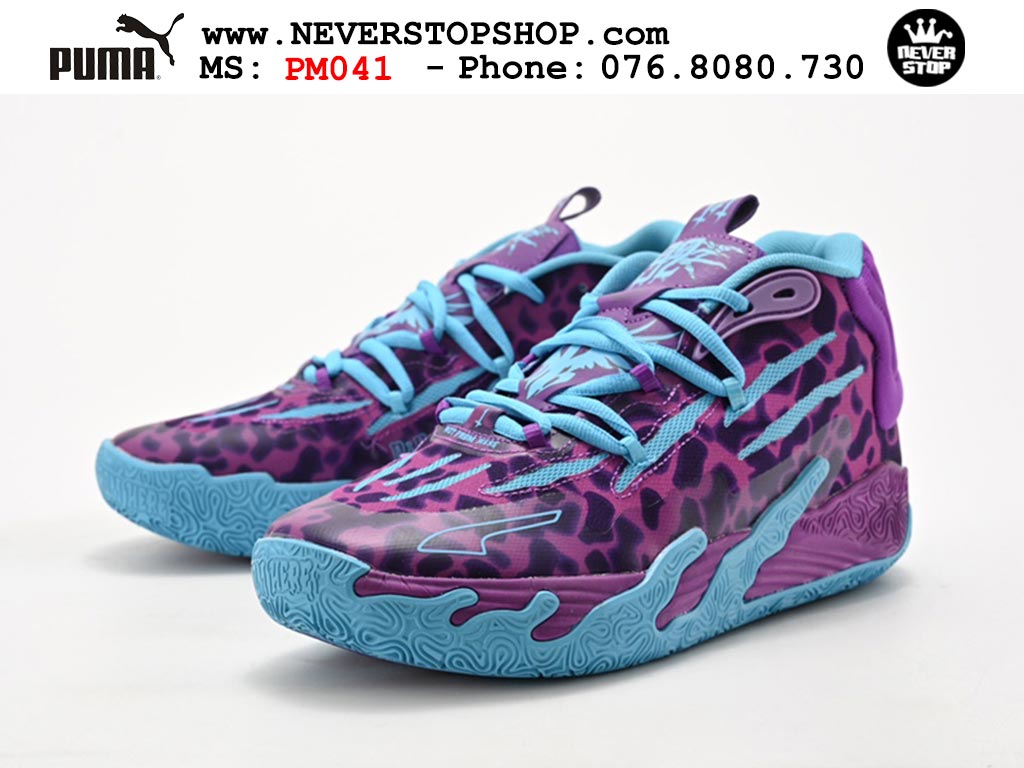 Giày bóng rổ Puma MB 03 Tím Xanh Dương nam nữ hàng đẹp sfake rep 1:1 như chính hãng real giá rẻ tại NeverStop Sneaker Shop HCM