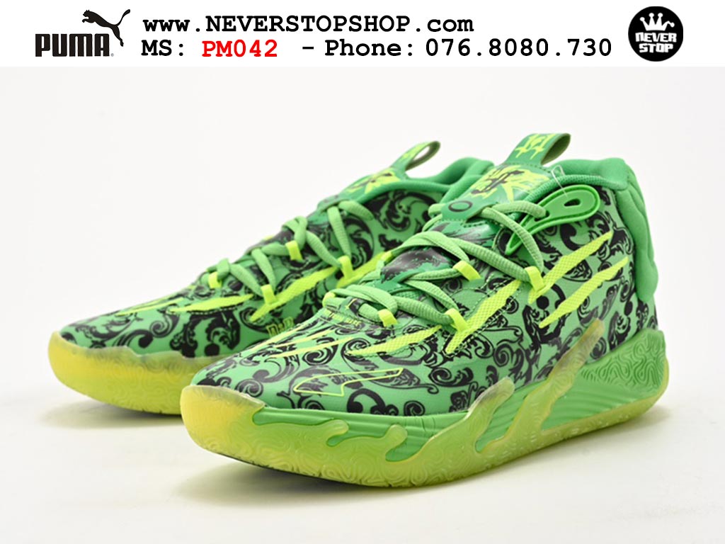 Giày bóng rổ Puma MB 03 Xanh Lá Đen nam nữ hàng đẹp sfake rep 1:1 như chính hãng real giá rẻ tại NeverStop Sneaker Shop HCM