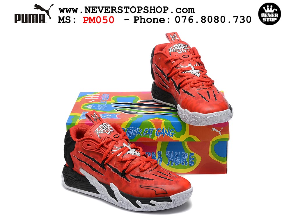 Giày bóng rổ Puma MB 03 Đỏ Đen nam nữ hàng đẹp sfake rep 1:1 như chính hãng real giá rẻ tại NeverStop Sneaker Shop HCM