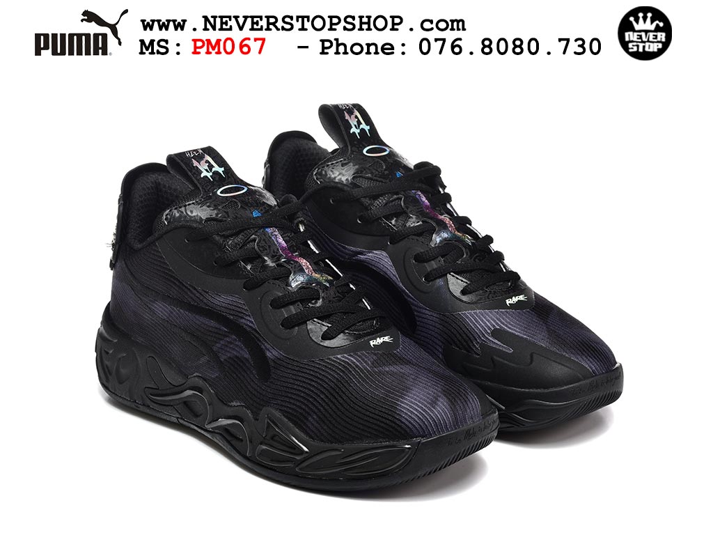 Giày bóng rổ Puma Lamelo Ball MB 04 Low Đen Tím nam nữ hàng đẹp bản best rep 1:1 như chính hãng real giá rẻ tại NeverStop Sneaker Shop HCM