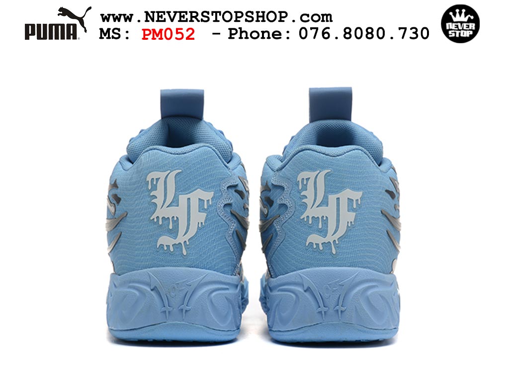 Giày bóng rổ Puma Lamelo Ball MB 04 Xanh Dương Xám nam nữ hàng đẹp bản best rep 1:1 như chính hãng real giá rẻ tại NeverStop Sneaker Shop HCM