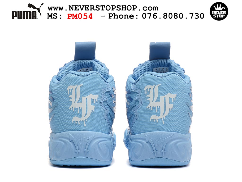 Giày bóng rổ Puma Lamelo Ball MB 04 Xanh Dương Trắng nam nữ hàng đẹp bản best rep 1:1 như chính hãng real giá rẻ tại NeverStop Sneaker Shop HCM