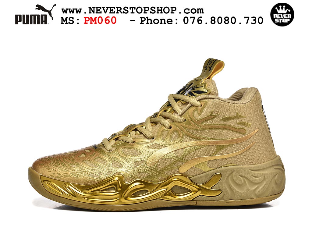 Giày bóng rổ Puma Lamelo Ball MB 04 Vàng Đen nam nữ hàng đẹp bản best rep 1:1 như chính hãng real giá rẻ tại NeverStop Sneaker Shop HCM