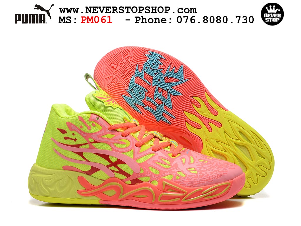 Giày bóng rổ Puma Lamelo Ball MB 04 Hồng Vàng nam nữ hàng đẹp bản best rep 1:1 như chính hãng real giá rẻ tại NeverStop Sneaker Shop HCM