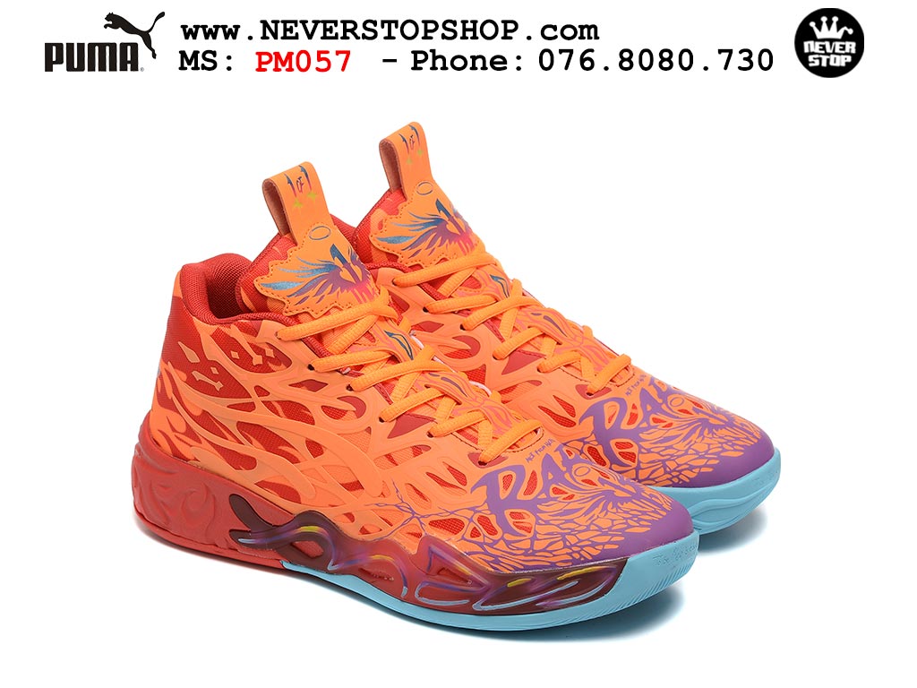 Giày bóng rổ Puma Lamelo Ball MB 04 Cam Đỏ nam nữ hàng đẹp bản best rep 1:1 như chính hãng real giá rẻ tại NeverStop Sneaker Shop HCM