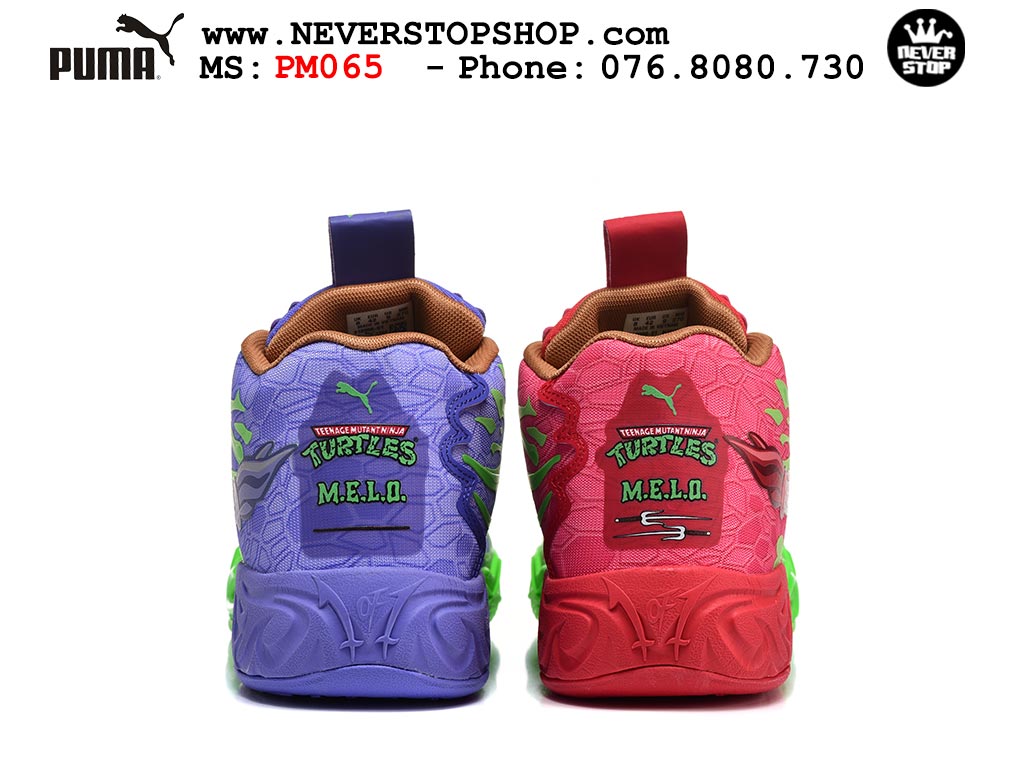 Giày bóng rổ Puma Lamelo Ball MB 04 Xanh Lá Xanh Dương Đỏ nam nữ hàng đẹp bản best rep 1:1 như chính hãng real giá rẻ tại NeverStop Sneaker Shop HCM