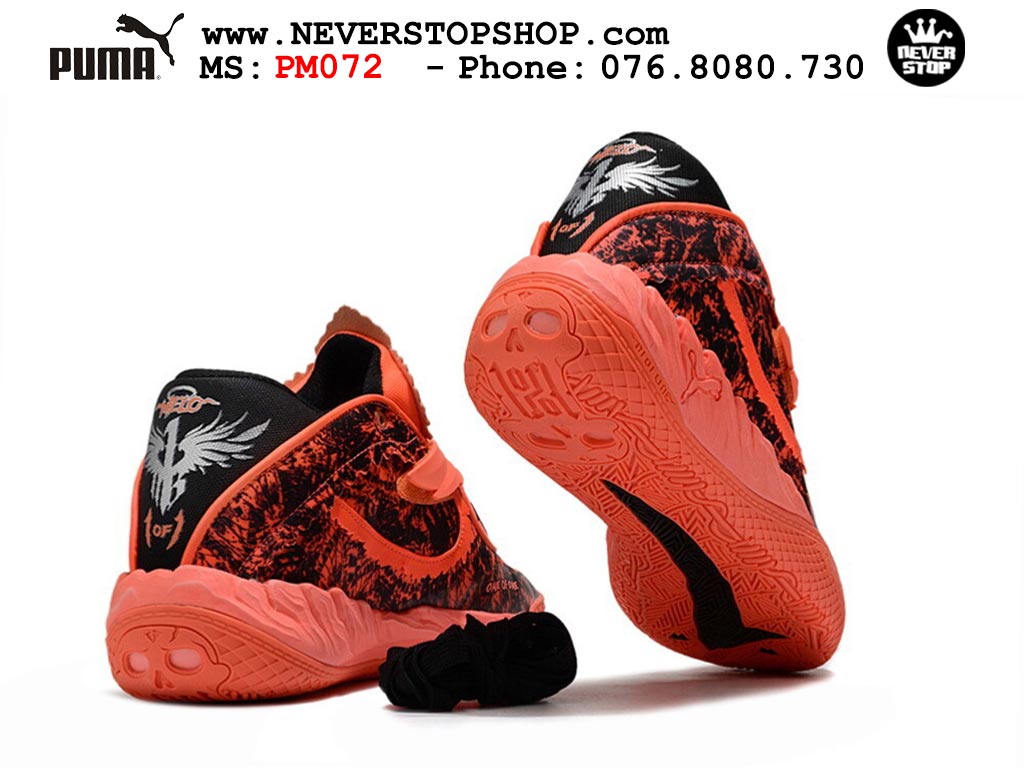 Giày bóng rổ outdoor Puma Lamelo Ball MB 05 Đen Cam nam nữ hàng đẹp bản best rep 1:1 như chính hãng real giá rẻ tại NeverStop Sneaker Shop HCM