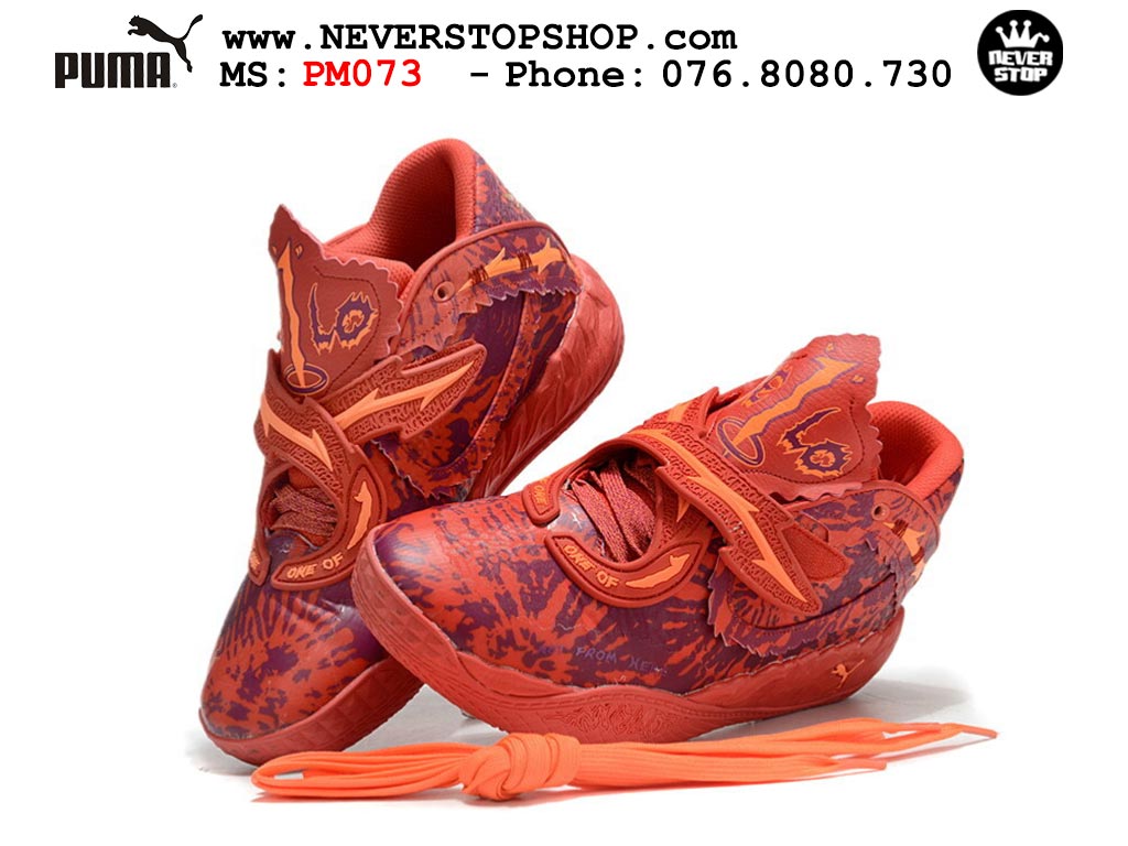 Giày bóng rổ outdoor Puma Lamelo Ball MB 05 Cam Tím nam nữ hàng đẹp bản best rep 1:1 như chính hãng real giá rẻ tại NeverStop Sneaker Shop HCM