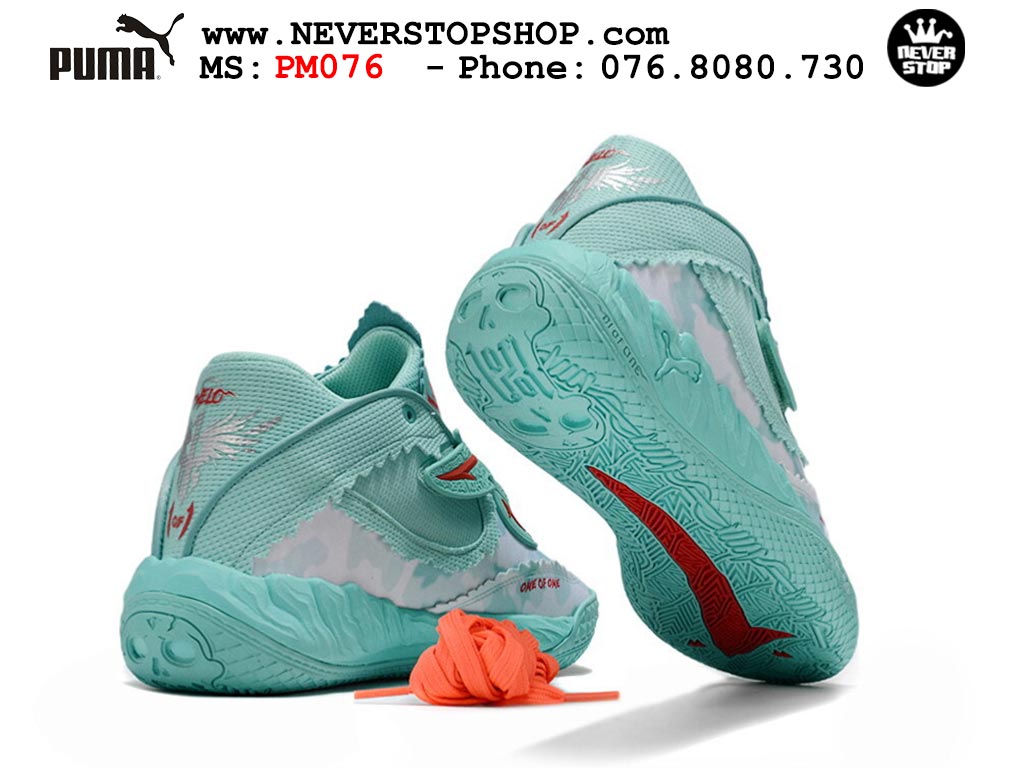 Giày bóng rổ outdoor Puma Lamelo Ball MB 05 Xanh Ngọc Trắng nam nữ hàng đẹp bản best rep 1:1 như chính hãng real giá rẻ tại NeverStop Sneaker Shop HCM