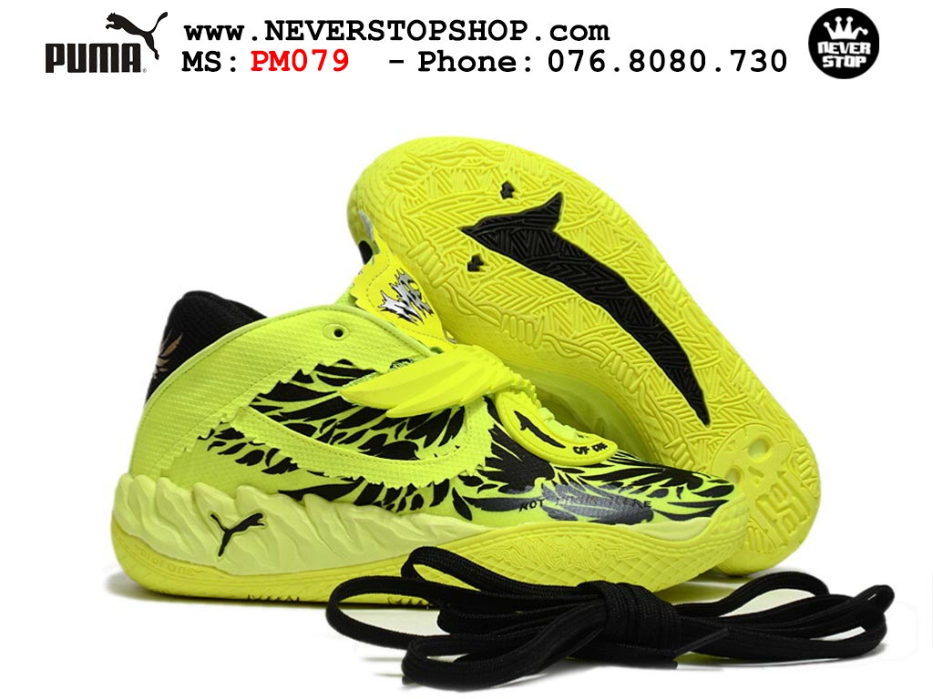 Giày bóng rổ outdoor Puma Lamelo Ball MB 05 Vàng Đen nam nữ hàng đẹp bản best rep 1:1 như chính hãng real giá rẻ tại NeverStop Sneaker Shop HCM