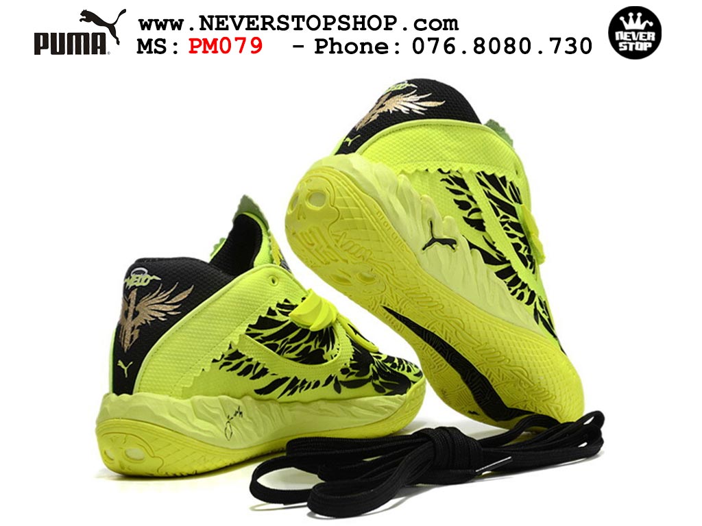 Giày bóng rổ outdoor Puma Lamelo Ball MB 05 Vàng Đen nam nữ hàng đẹp bản best rep 1:1 như chính hãng real giá rẻ tại NeverStop Sneaker Shop HCM