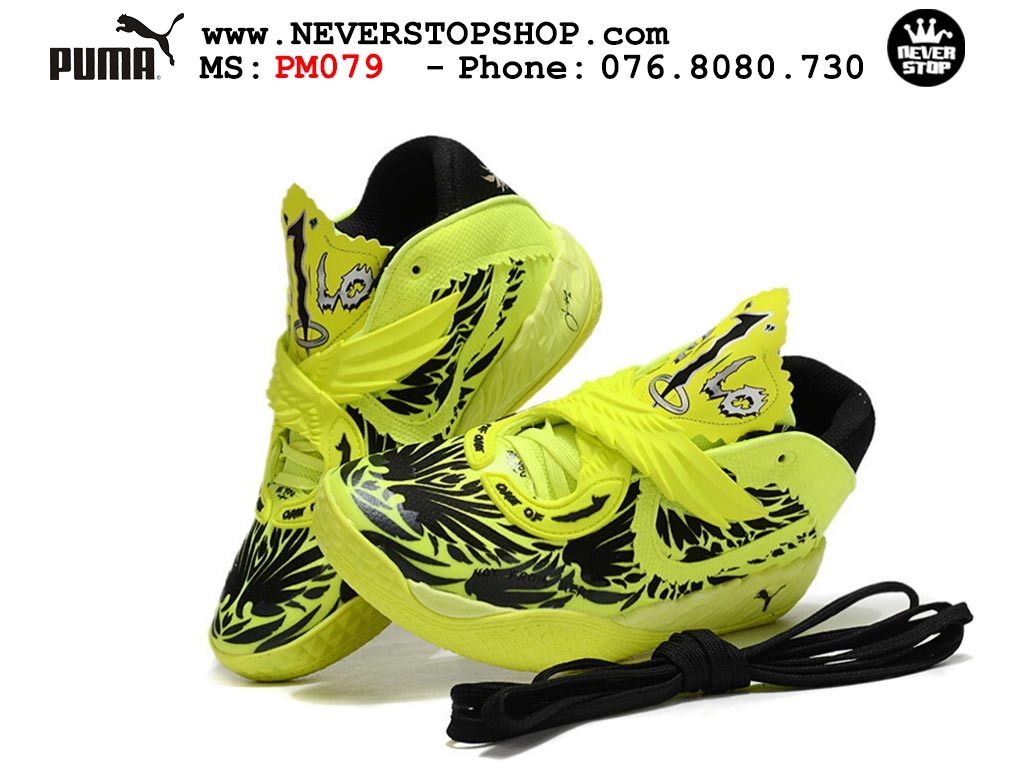 Giày bóng rổ outdoor Puma Lamelo Ball MB 05 Vàng Đen nam nữ hàng đẹp bản best rep 1:1 như chính hãng real giá rẻ tại NeverStop Sneaker Shop HCM