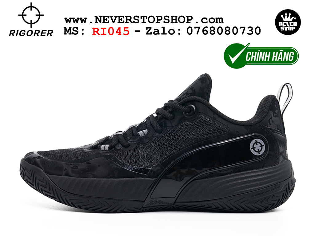 Giày bóng rổ chính hãng Rigorer AR Battle 2 Đen chuyên outdoor ngoài trời đế chống mòn tốt giá rẻ tại NeverStop Sneaker Shop HCM