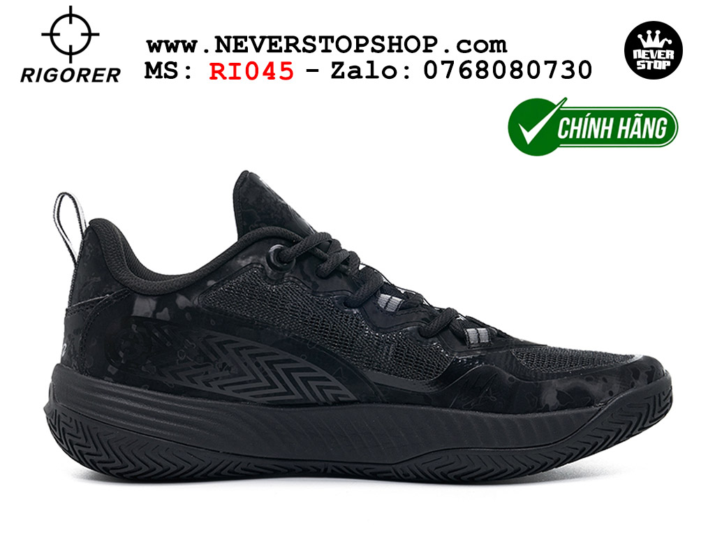 Giày bóng rổ chính hãng Rigorer AR Battle 2 Đen chuyên outdoor ngoài trời đế chống mòn tốt giá rẻ tại NeverStop Sneaker Shop HCM