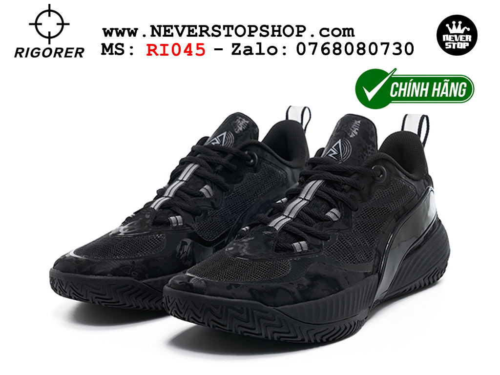 Giày bóng rổ chính hãng Rigorer AR Battle 2 Đen chuyên outdoor ngoài trời đế chống mòn tốt giá rẻ tại NeverStop Sneaker Shop HCM