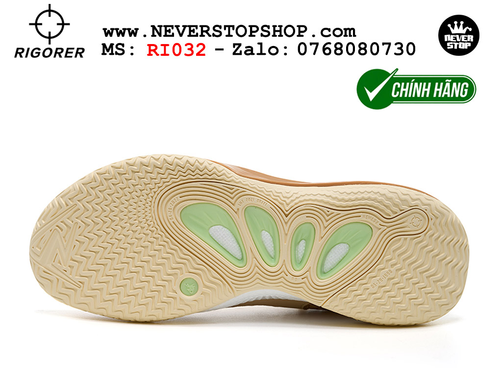 Giày bóng rổ outdoor RIGORER AR 2 HBK siêu nhẹ êm thoáng khí, hỗ trợ bật nhảy cao original authentic giá rẻ tốt nhất Hồ Chi Minh Giày bóng rổ chính hãng Rigorer AR 2 Nâu Trắng chuyên outdoor đế tăng cường chơi ngoài trời bám sân tốt NeverStopShop