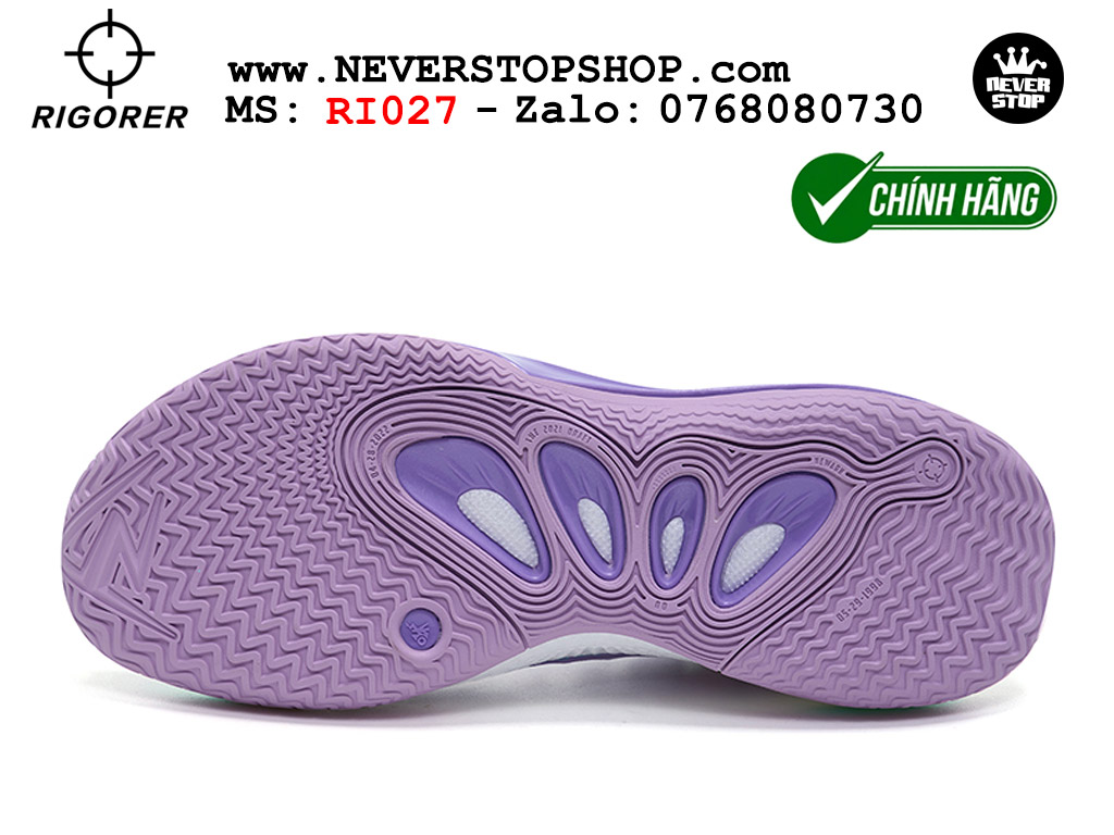 Giày bóng rổ chính hãng Rigorer AR 2 Tím Trắng chuyên outdoor đế tăng cường chơi ngoài trời bám sân tốt NeverStopShop