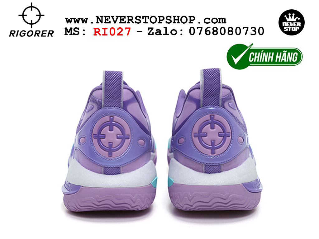 Giày bóng rổ chính hãng Rigorer AR 2 Tím Trắng chuyên outdoor đế tăng cường chơi ngoài trời bám sân tốt NeverStopShop