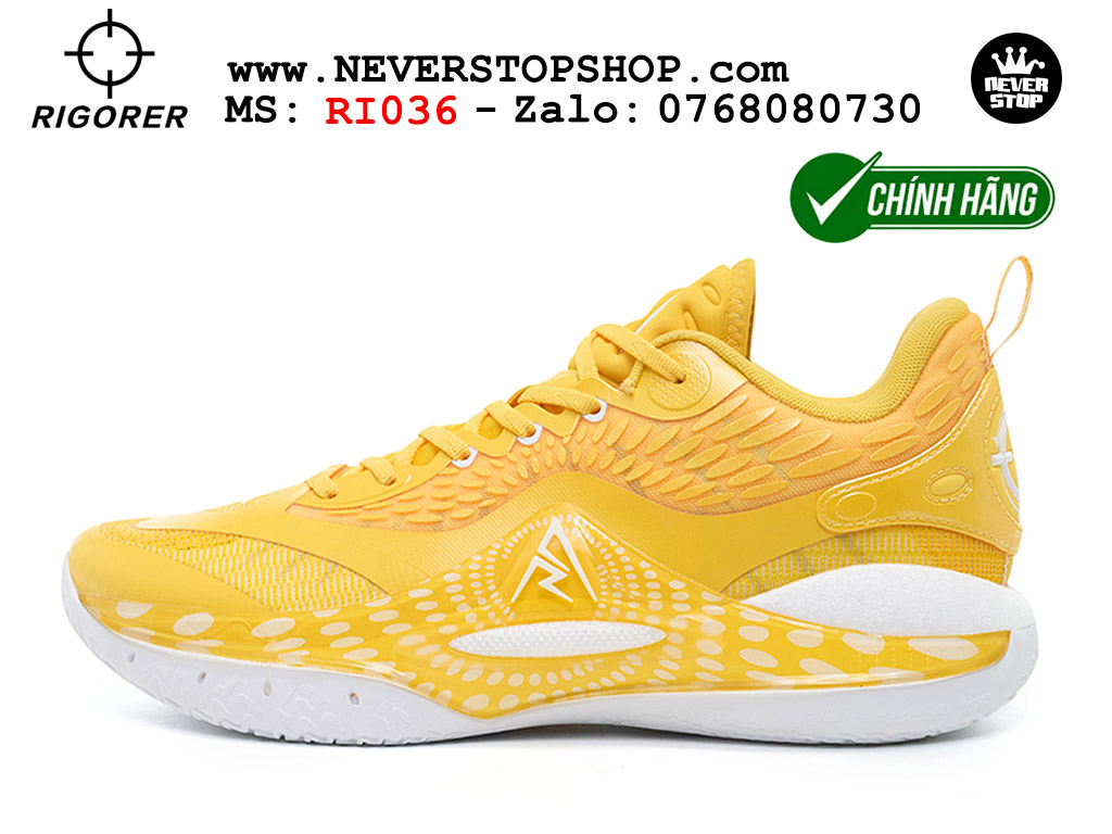 Giày bóng rổ chính hãng Rigorer AR 2 Vàng Trắng chuyên outdoor đế tăng cường chơi ngoài trời bám sân tốt NeverStopShop