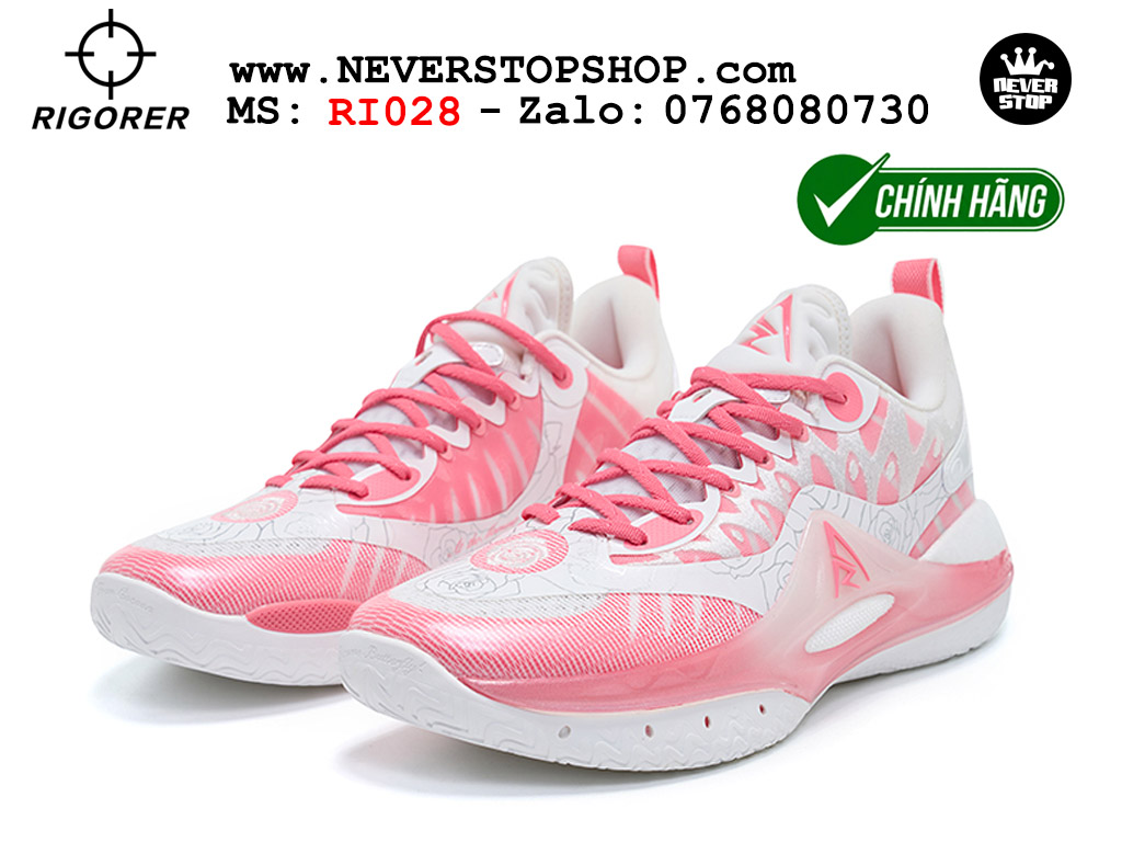 Giày bóng rổ outdoor RIGORER AR 2 VALENTINE'S DAY siêu nhẹ êm thoáng khí, hỗ trợ bật nhảy cao original authentic giá rẻ tốt nhất Hồ Chi Minh Giày bóng rổ chính hãng Rigorer AR 2 Trắng Hồng chuyên outdoor đế tăng cường chơi ngoài trời bám sân tốt NeverStopShop
