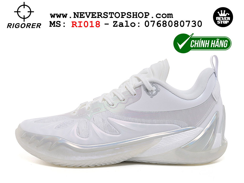 Giày bóng rổ chính hãng Rigorer AR 3 Trắng chuyên outdoor đế chống mòn tốt giá rẻ tại NeverStop Sneaker Shop HCM