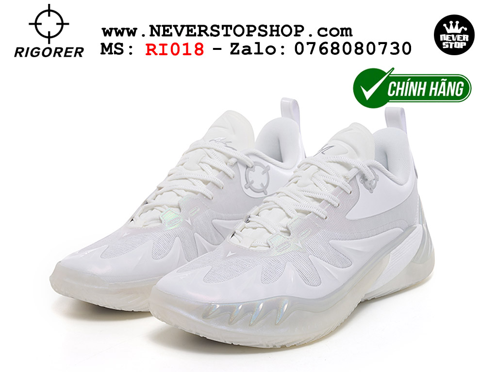 Giày bóng rổ chính hãng Rigorer AR 3 Trắng chuyên outdoor đế chống mòn tốt giá rẻ tại NeverStop Sneaker Shop HCM