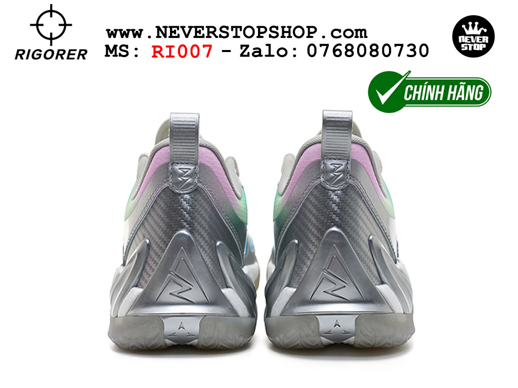 Giày bóng rổ chính hãng Rigorer AR 3 Bạc Xám chuyên outdoor đế chống mòn tốt giá rẻ tại NeverStop Sneaker Shop HCM