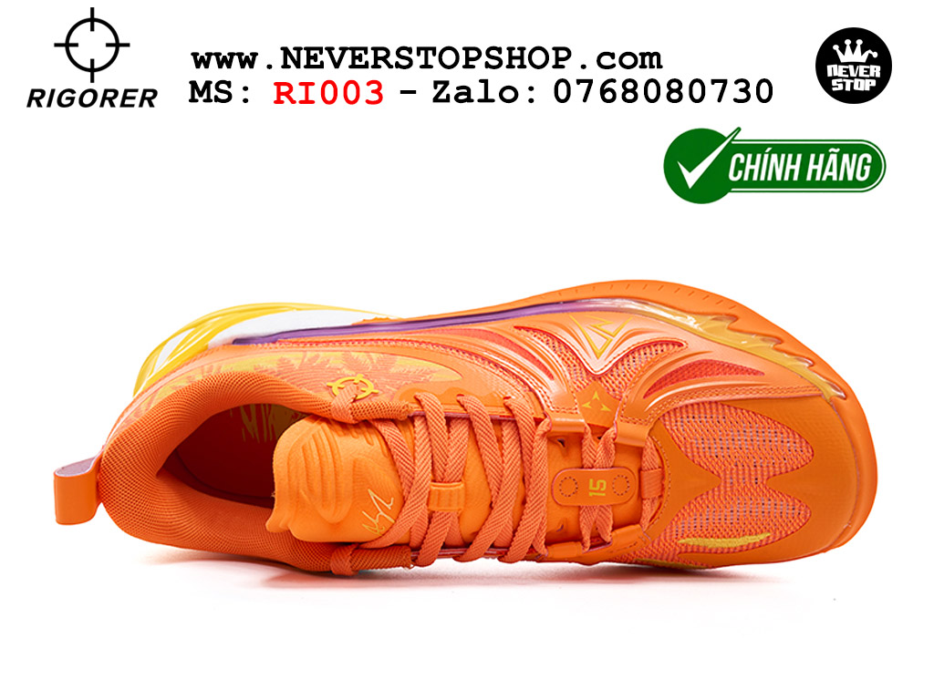 Giày bóng rổ RIGORER AR 3 SUNSET cổ thấp chuyên outdoor đế chống mòn cực tốt hàng chuẩn original authentic chất lượng cao, giá rẻ tốt nhất Hồ Chi Minh Giày bóng rổ chính hãng Rigorer AR 3 Cam Vàng chuyên outdoor đế chống mòn tốt giá rẻ tại NeverStop Sneaker Shop HCM