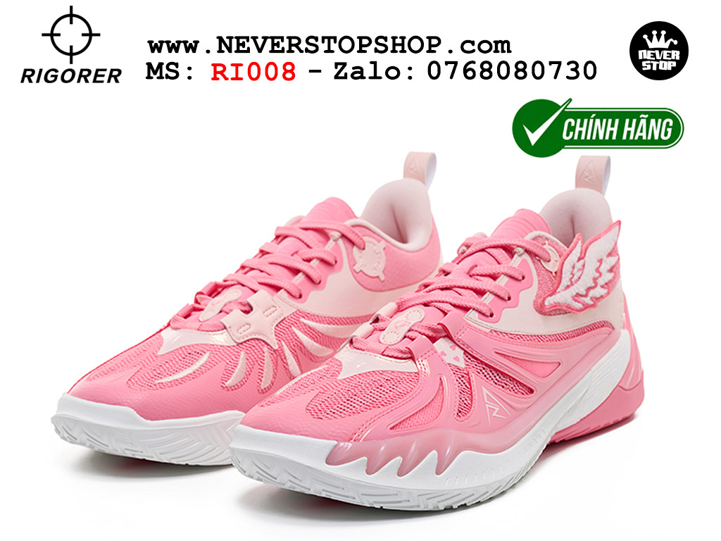 Giày bóng rổ chính hãng Rigorer AR 3 Hồng Trắng chuyên outdoor đế chống mòn tốt giá rẻ tại NeverStop Sneaker Shop HCM