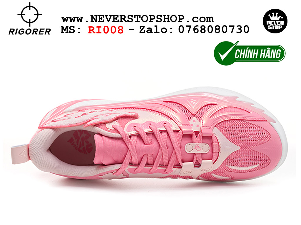 Giày bóng rổ chính hãng Rigorer AR 3 Hồng Trắng chuyên outdoor đế chống mòn tốt giá rẻ tại NeverStop Sneaker Shop HCM