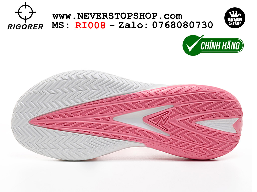 Giày bóng rổ chính hãng Rigorer AR 3 Hồng Trắng chuyên outdoor đế chống mòn tốt giá rẻ tại NeverStop Sneaker Shop HCM
