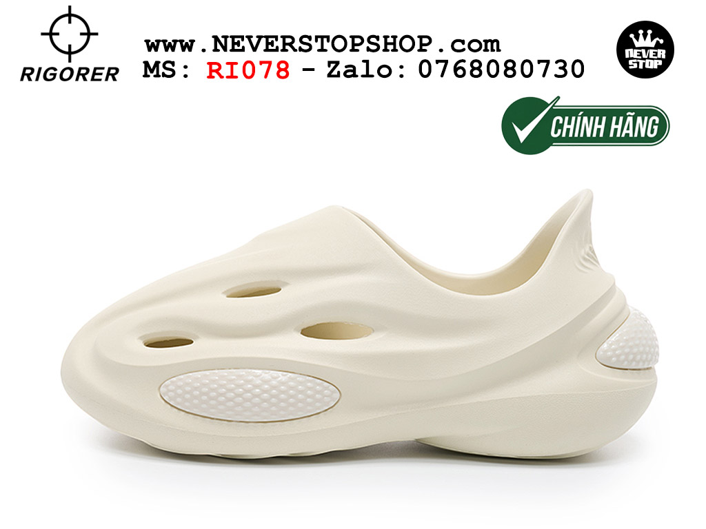 Dép chính hãng Rigorer Dong Dong Slides Trắng chống trượt chống nước giá rẻ tại NeverStop Sneaker Shop HCM
